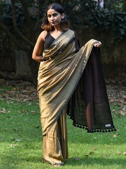 Casual Wear Black Sarees with Blouse in Bollywood Style - K4 Fashion