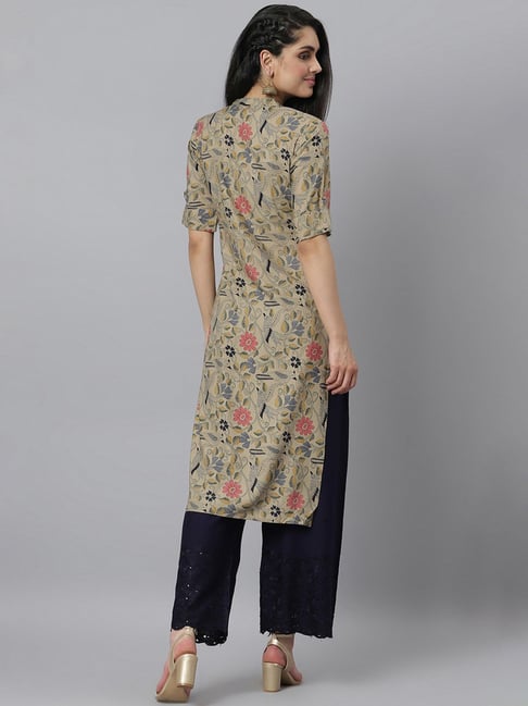 Cotton 3/4th Sleeve Yellow Floral Printed Ladies Kurti at Rs 650/piece in  Jaipur