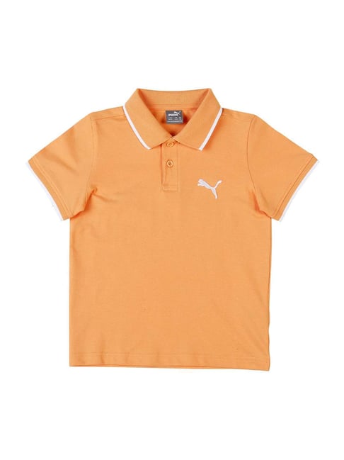 Puma Kids Clementine Orange Cotton Logo Polo T-Shirt-picture-38