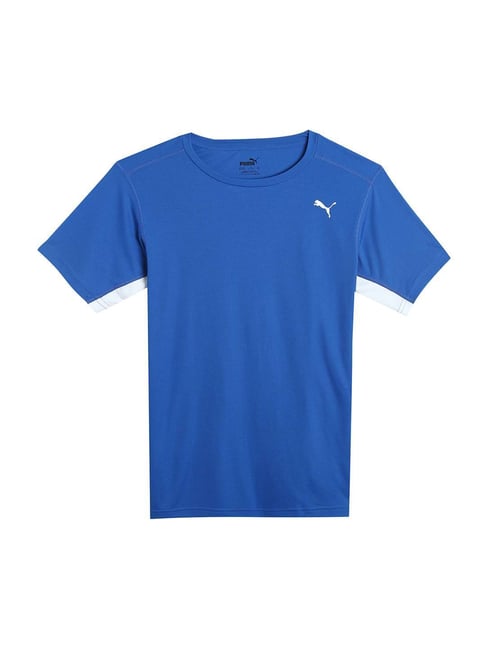 Puma Kids Cross the Line 2.0 Blue & White Logo T-Shirt