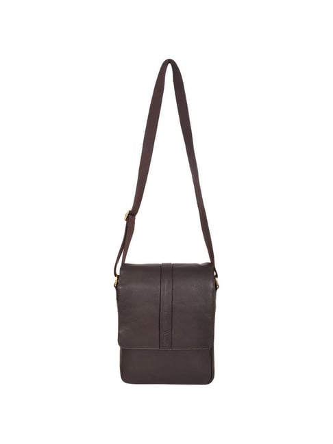 SASSORA Brown Solid Large Cross Body Bag