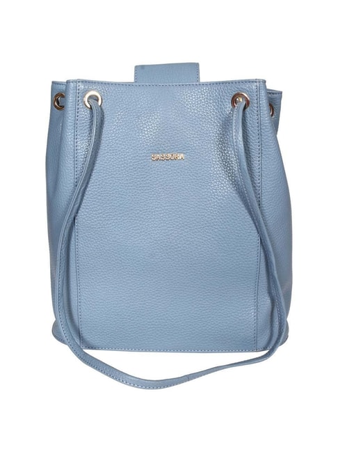 SASSORA Blue Solid Medium Shoulder Bag