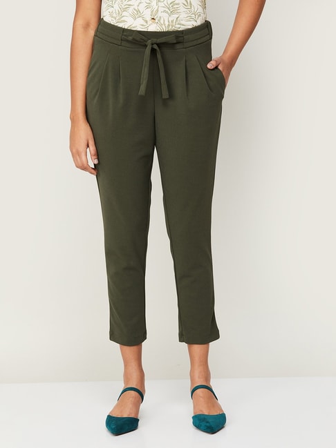 Jeans & Trousers | Olive Green Trousers | Freeup