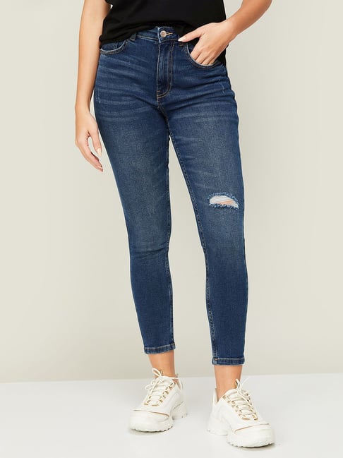 Fame Forever by Lifestyle Navy Cotton Mid Rise Jeans