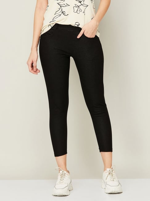 Buy The Blazze Women Black, Green Melange And Beige Cotton Lycra Blend Pack  Of 3 Leggings, Extra Large Online at Best Prices in India - JioMart.