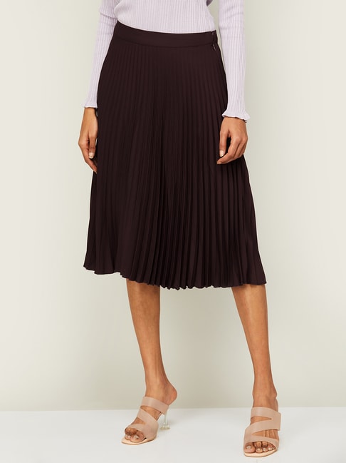 Code by Lifestyle Wine A-Line Skirt Price in India