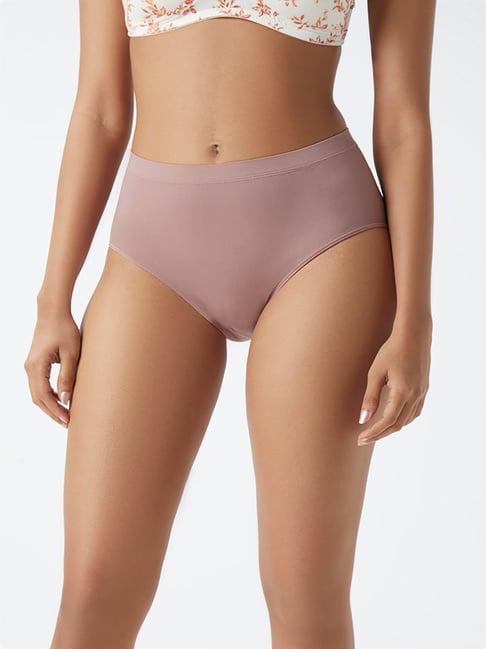 Wunderlove by Westside Light Mauve Seam-Free Full Briefs Price in India