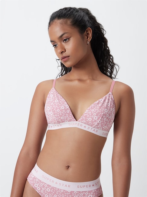 Superstar by Westside Dusty Pink Floral-Printed Bra Price in India, Full  Specifications & Offers
