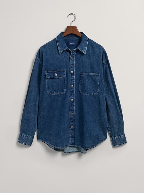 Buy GANT Blue Cotton Comfort Fit Denim Shirts for Mens Online