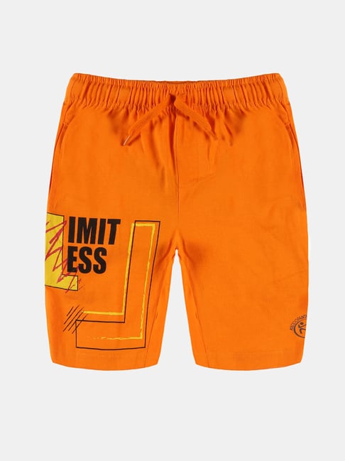 Kiddopanti Kids Orange Printed Shorts-picture-23