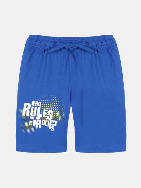Kiddopanti Kids Royal Blue Printed Shorts-picture-17
