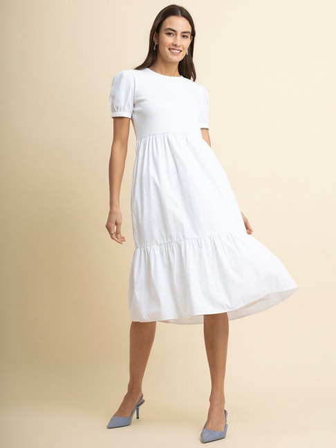 Buy SHOW OFF Women's White Polka Dots Polyester Fit and Flare Dress Online  at Best Prices in India - JioMart.