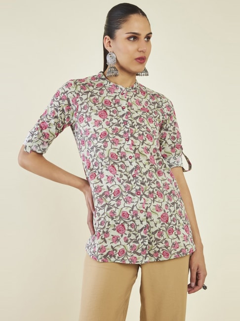 Soch Green Floral Print Shirt Price in India