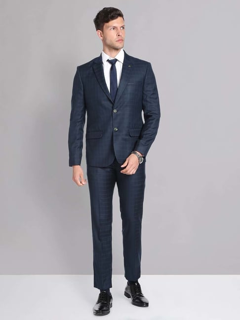 AD by Arvind Blue Regular Fit Two Piece Suit-picture-18