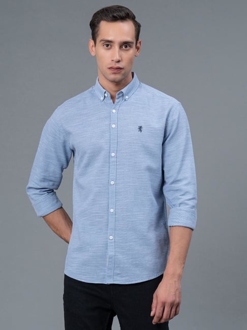 Red Tape Blue Regular Fit Cotton Shirt