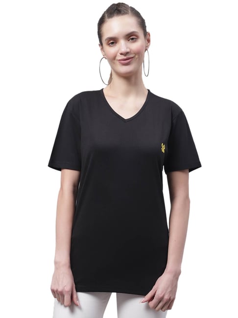 Vimal Jonney Black Cotton Logo Print T-Shirt-picture-10
