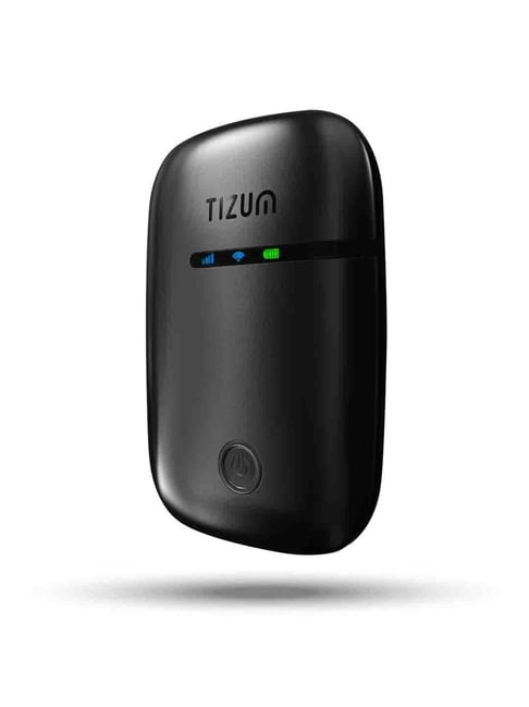 Tizum 4G Fast LTE Wireless Dongle with All SIM Network Support, 2100mAh Rechargeable Battery (Black)