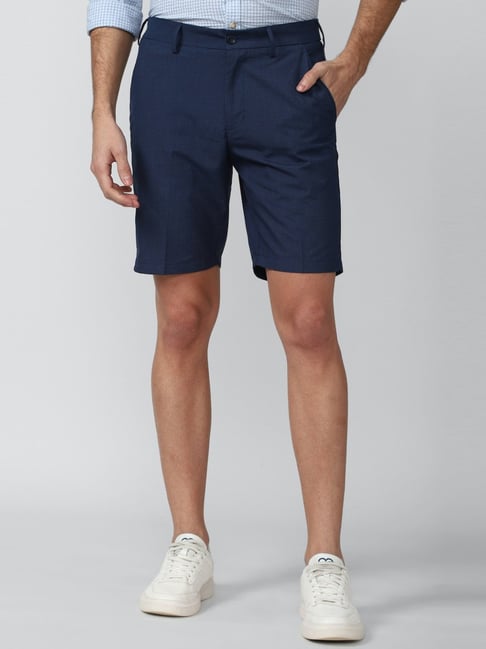 Peter England Navy Slim Fit Shorts-picture-10