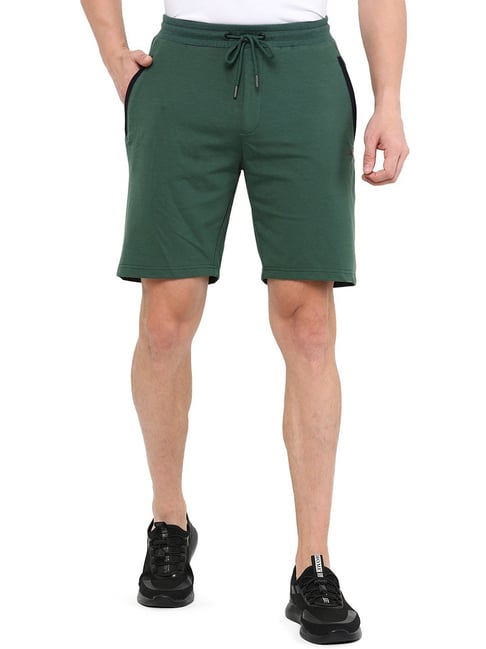JadeBlue Green Cotton Regular Fit Shorts