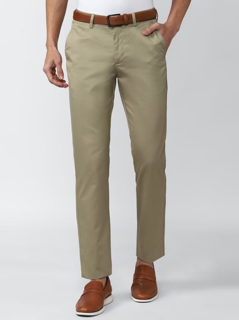 Buy Peter England Men Navy Check Slim Fit Formal Trousers online