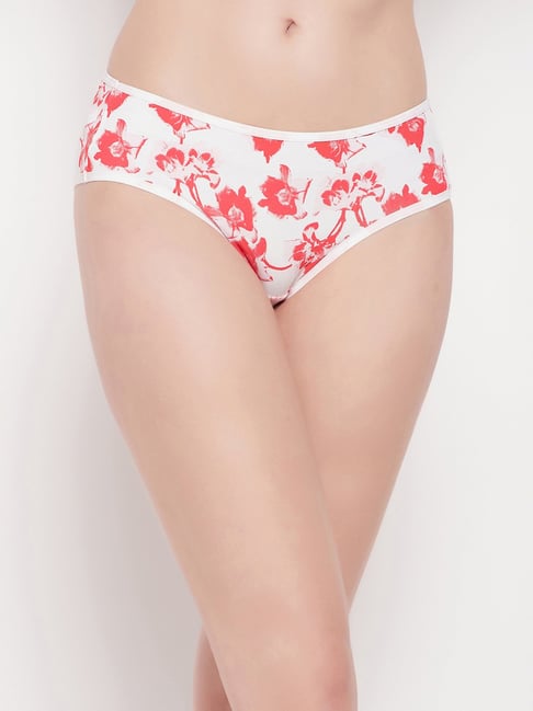 Clovia White Printed Bikini Panty Price in India