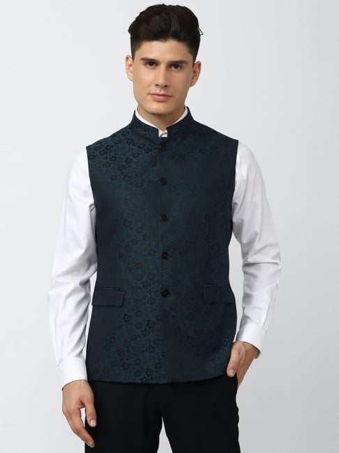 V neck hot sale nehru jacket