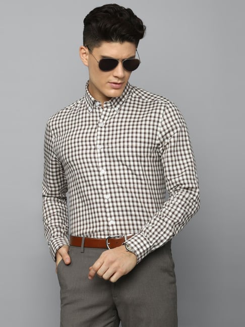 Buy Louis Philippe Grey Slim Fit Checks Three Piece Suit for Mens Online @  Tata CLiQ