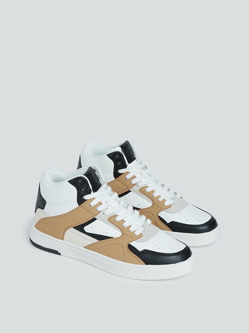 SOLEPLAY by Westside White Colourblock High-Top Sneakers