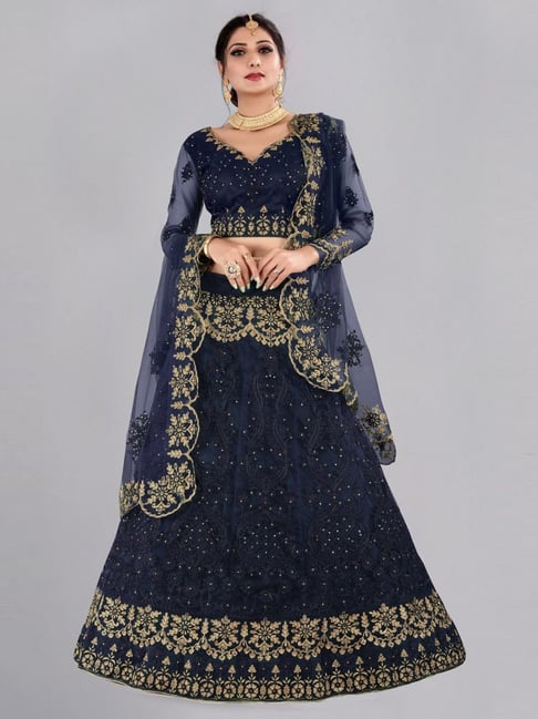 Buy Black Taffeta Silk Lehenga Cholis For Women Online In India At  Discounted Prices