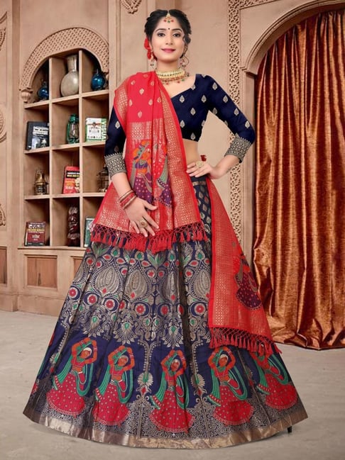 Buy Wine Sequins Silk Wedding Wear Lehenga Choli From Ethnic Plus