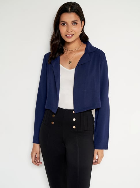 ladies navy cropped jacket