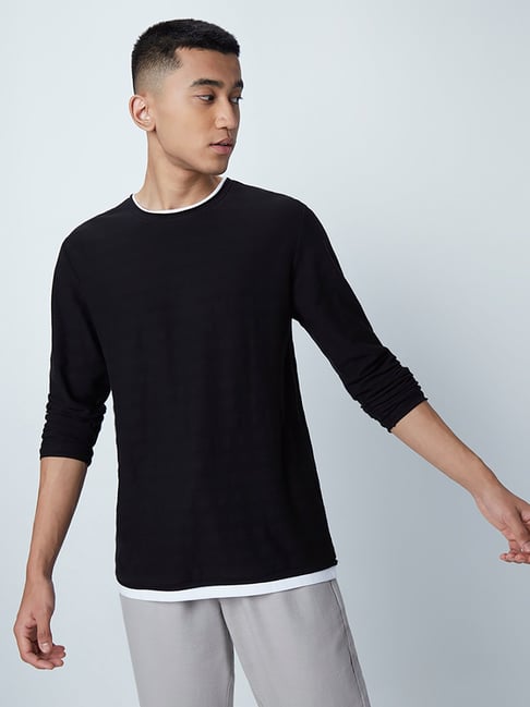 ETA by Westside Solid Black Slim Fit T-Shirt