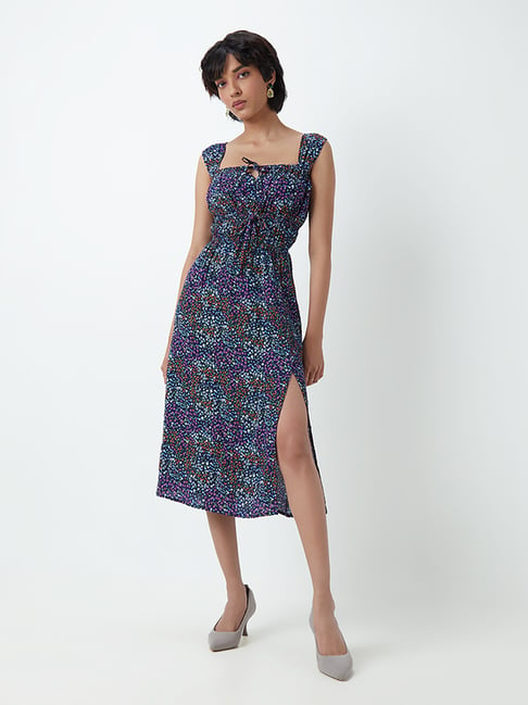 Nuon by Westside Black Floral Print Dress Price in India