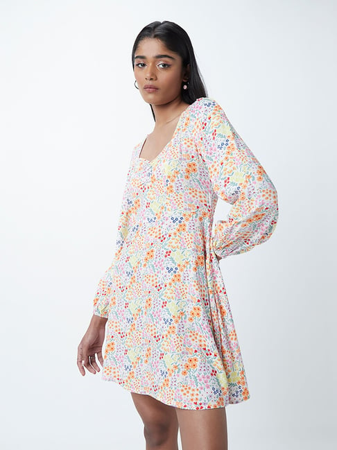 Nuon by Westside White Floral-Print Dress Price in India