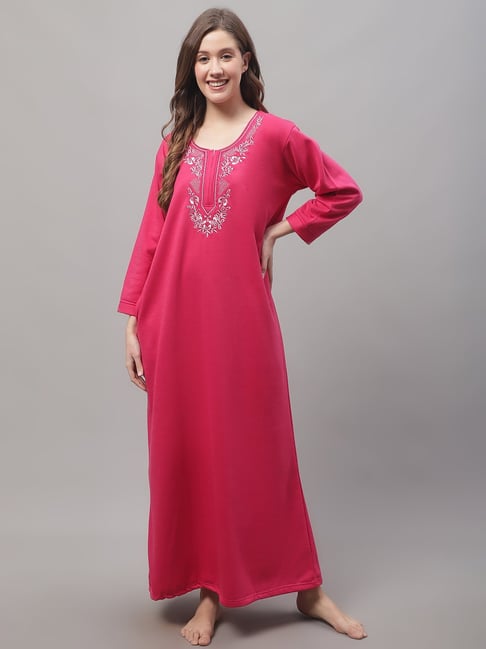 Secret Wish Pink Embroidered Nighty-picture-44