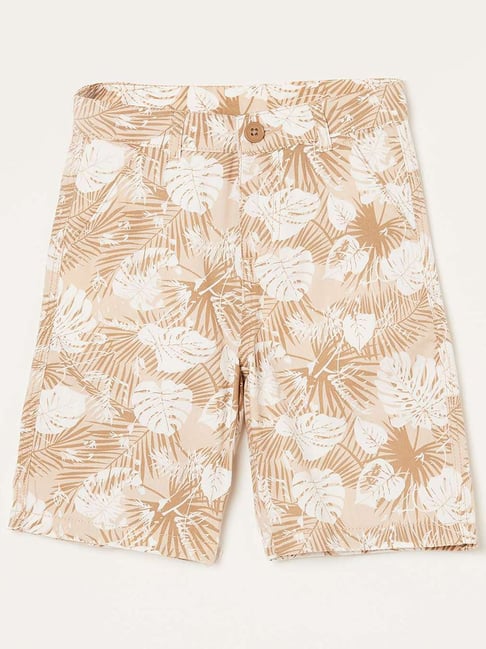 Fame Forever by Lifestyle Kids Khaki Cotton Printed Shorts