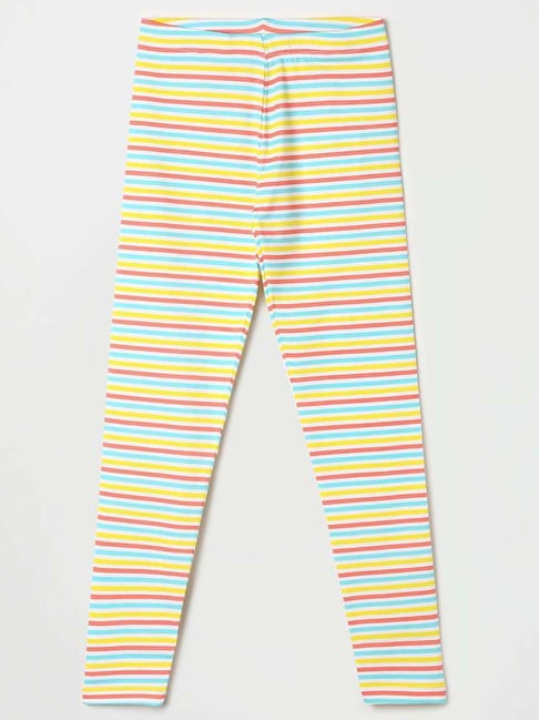 Pink blue clearance yellow striped leggings