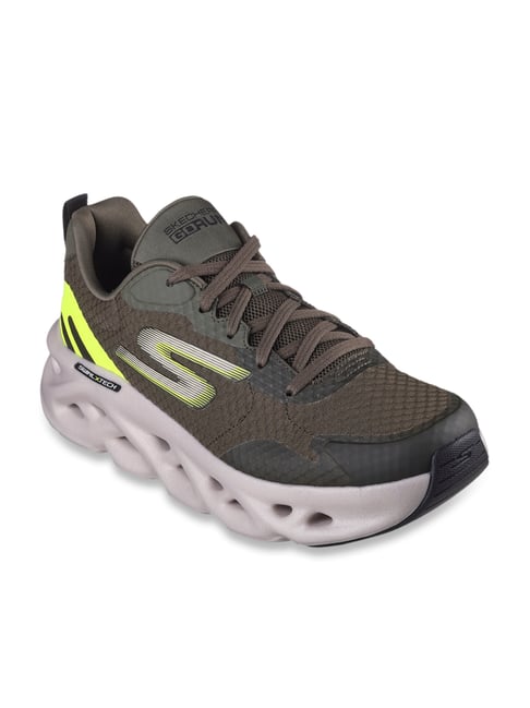 Skechers Men s GO RUN SWIRL TECH Olive Running Shoes