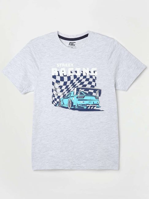 Fame Forever by Lifestyle Kids Blue Cotton Printed T-Shirt