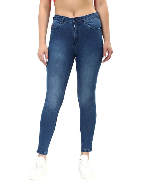 Zalora Skinny Plus Size Jeans RECAP Blue Skinny Fit High Rise Jeans