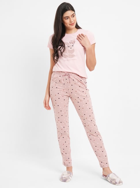 Sweet Dreams Pink Printed T-Shirt With Lounge Pants