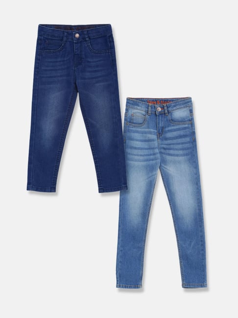 Tales & Stories Boys Blue Solid Jeans (Pack Of 2)-picture-38