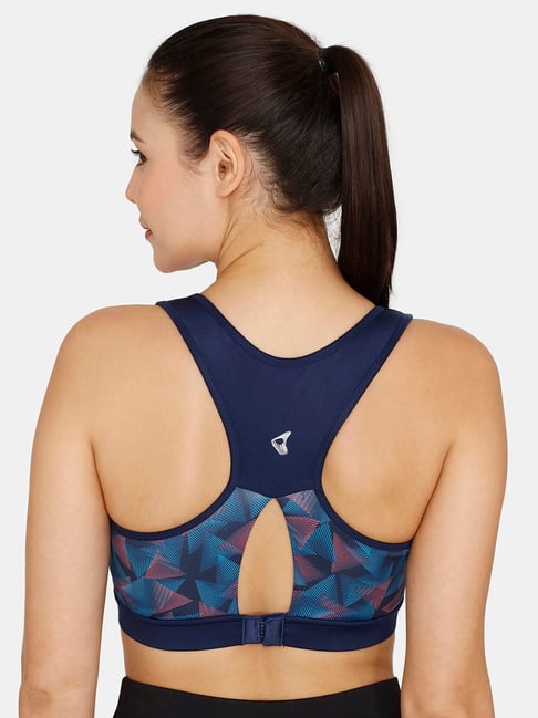 Buy Zelocity by Zivame Blue Printed Sports Bra for Women Online