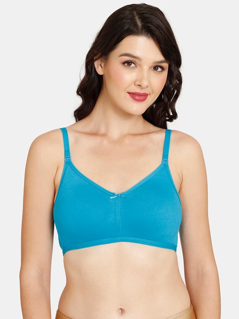 Rosaline by Zivame Blue Half Coverage Double Layered T-Shirt Bra Price in India