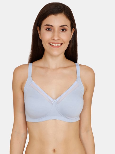 Zivame Light Blue Double Layered Full Coverage Bra Price in India