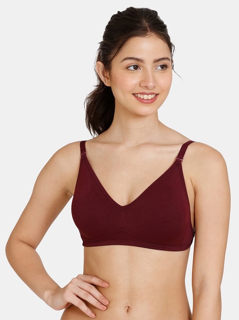 Zivame Wine Half Coverage Double Layered Backless Bra Price in India