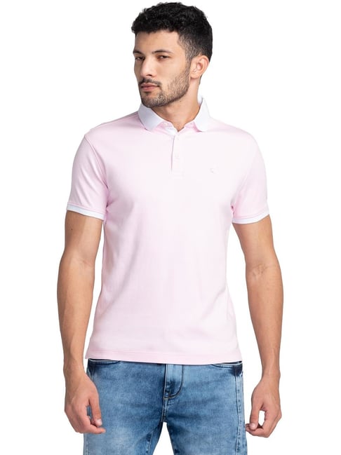 Buy Being Human Pink Regular Fit Polo T-Shirt for Mens Online
