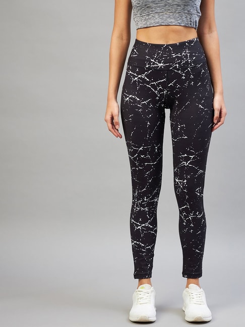 Buy C9 Airwear Black & White Printed Tights for Women Online