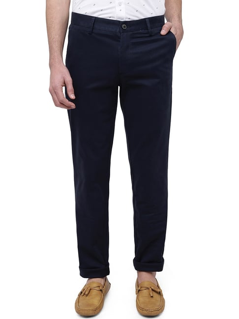 Buy Allen Solly Men Navy Blue Cotton Trouser - Trousers for Men 20629116 |  Myntra