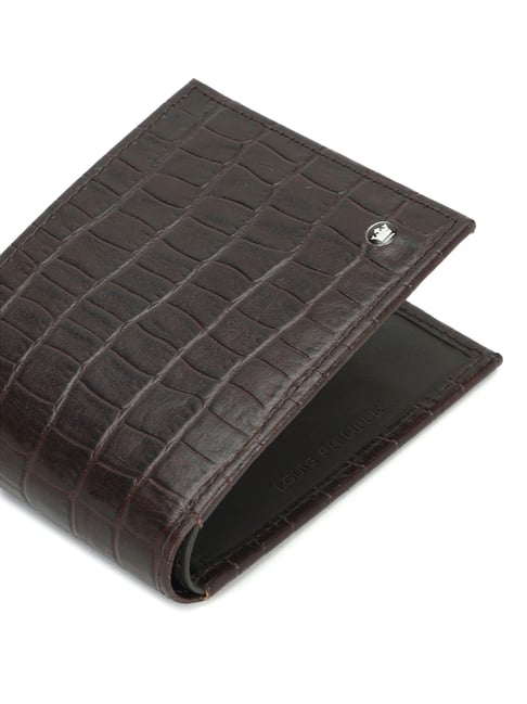 Louis Philippe Brown Animal Effect Leather Bi-Fold Wallet for Men